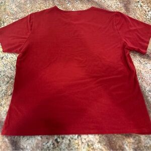 Eileen Fisher Woman Classic Red Short Sleeve Top Tee Petite Large